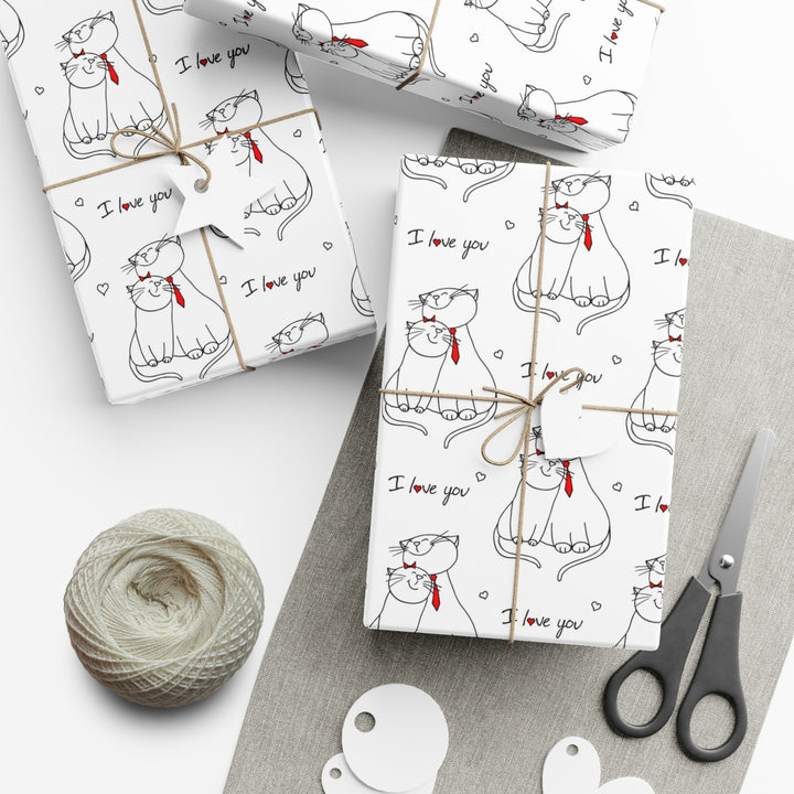 Cat Love Gift Wrap - Happy Little Kitty