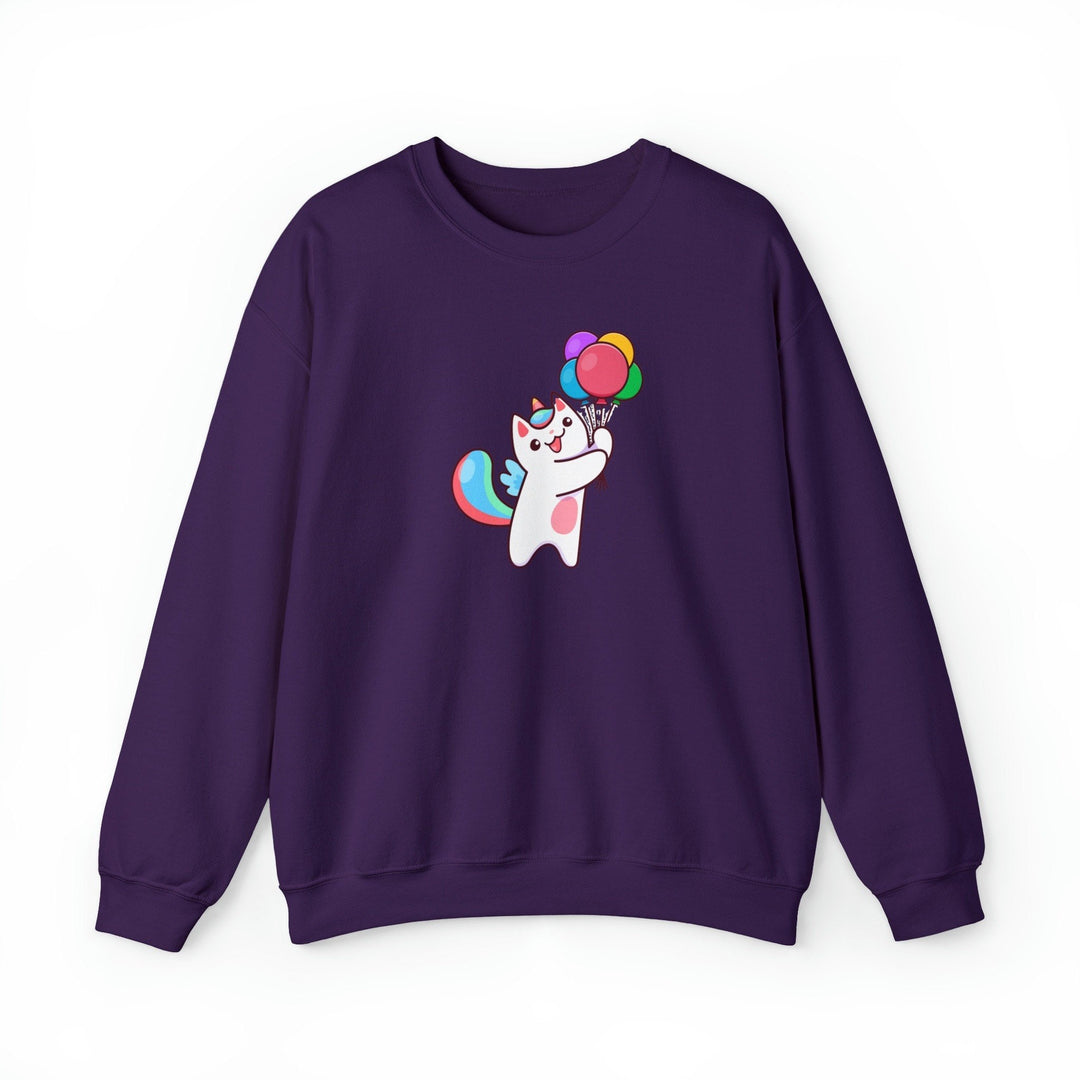 Caticorn and Balloons Crewneck Sweatshirt - Happy Little Kitty