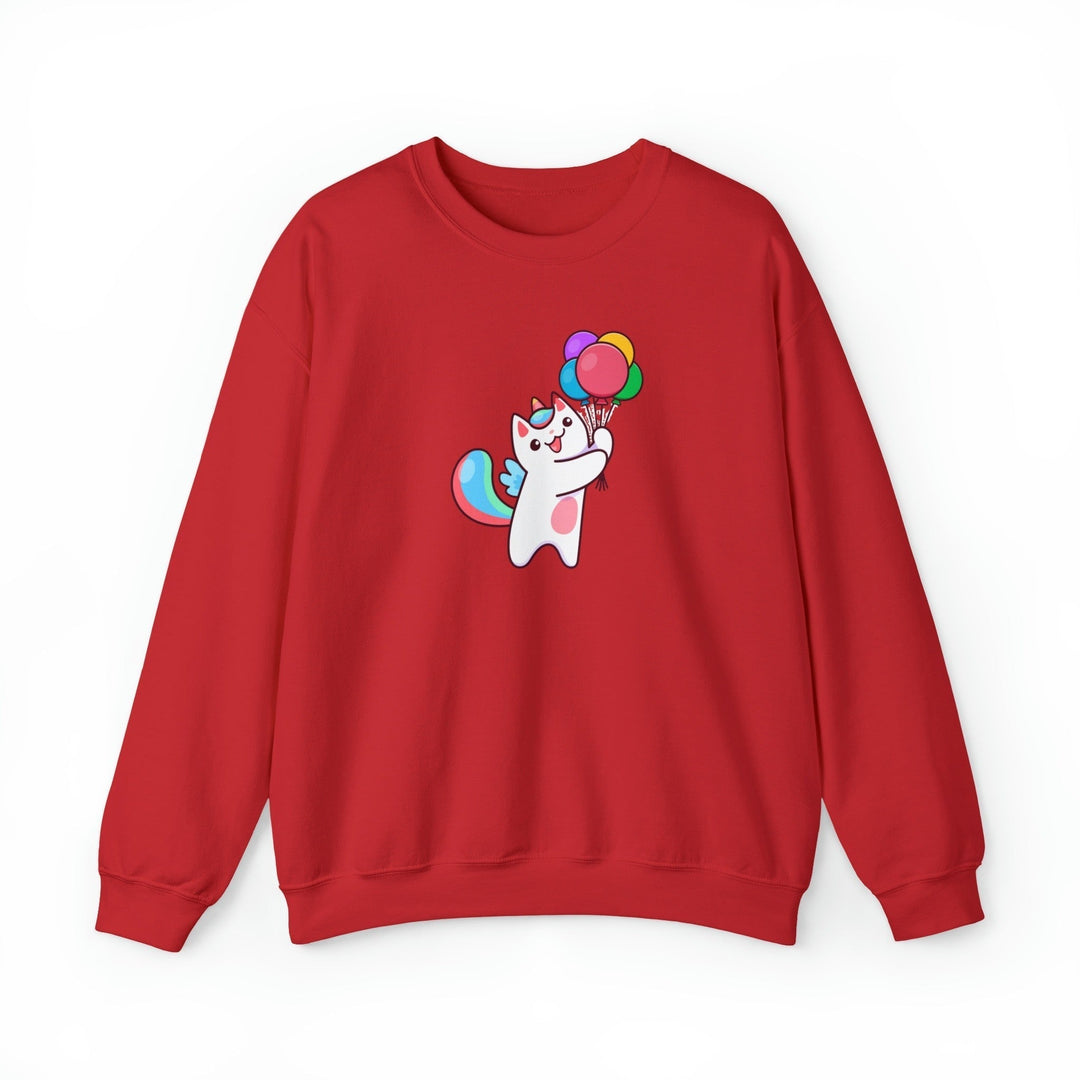 Caticorn and Balloons Crewneck Sweatshirt - Happy Little Kitty