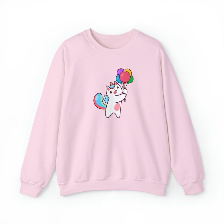 Caticorn and Balloons Crewneck Sweatshirt - Happy Little Kitty