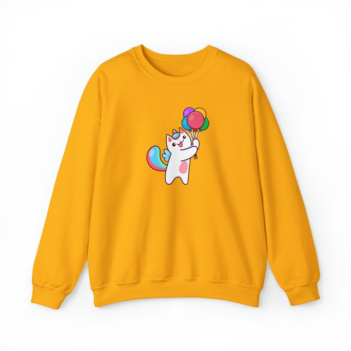 Caticorn and Balloons Crewneck Sweatshirt - Happy Little Kitty