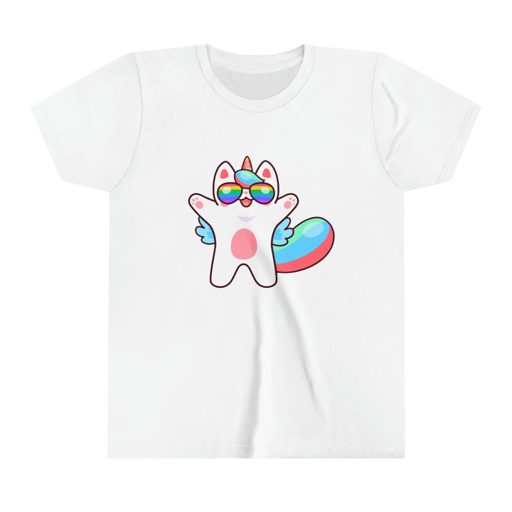 Caticorn Party Time Youth Short Sleeve T-Shirt - Happy Little Kitty