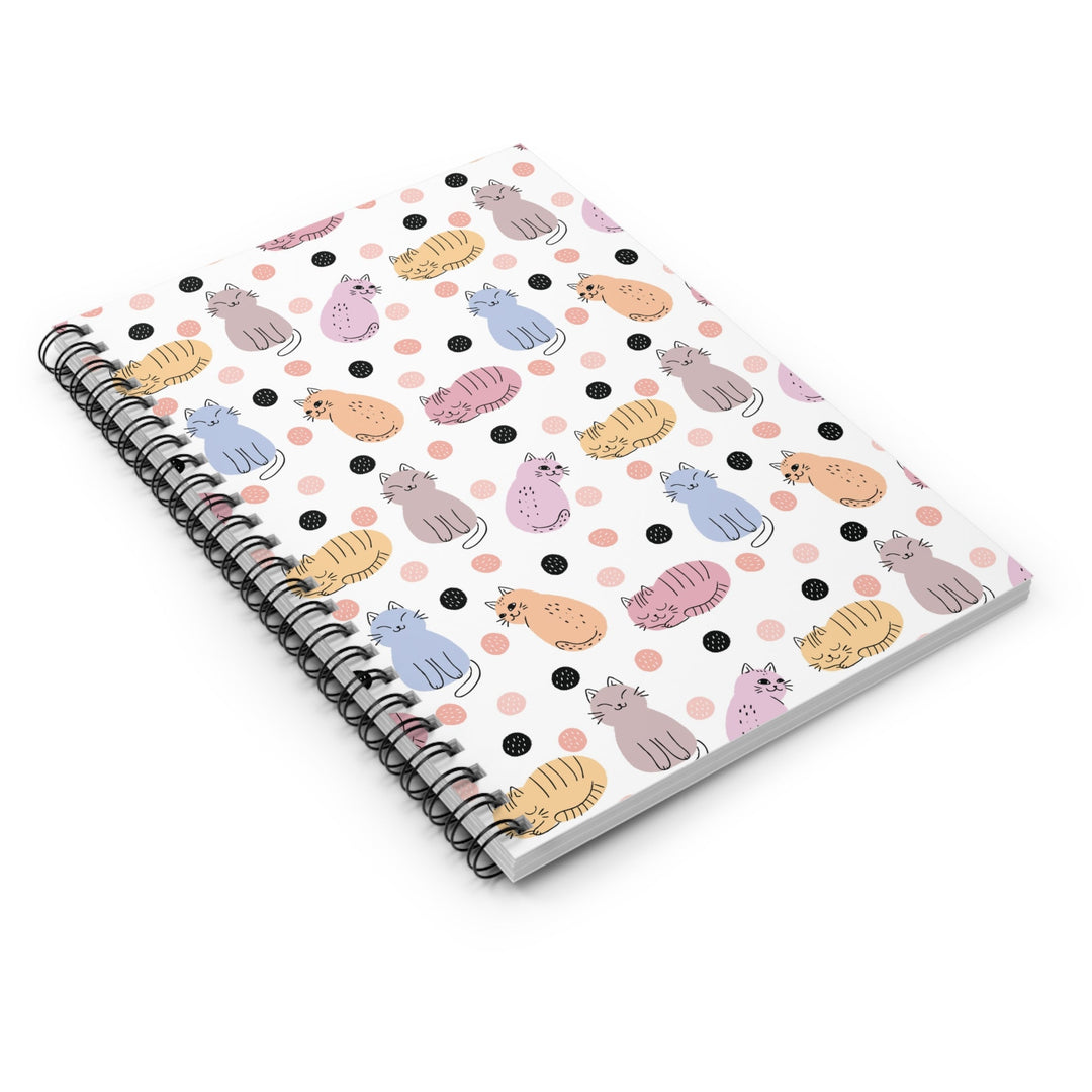 Cats and Dots Spiral Notebook - Happy Little Kitty