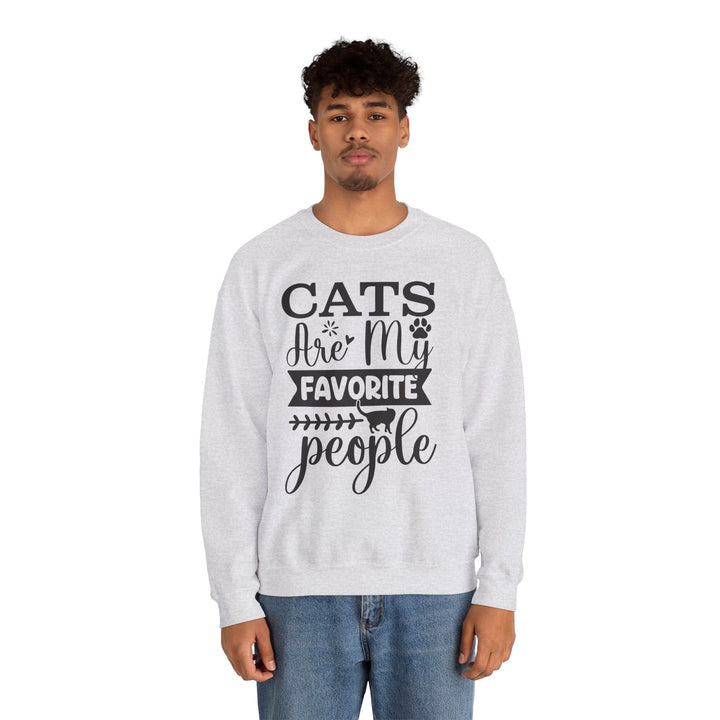 Cats Are My Favorite People Crewneck Sweatshirt - Happy Little Kitty