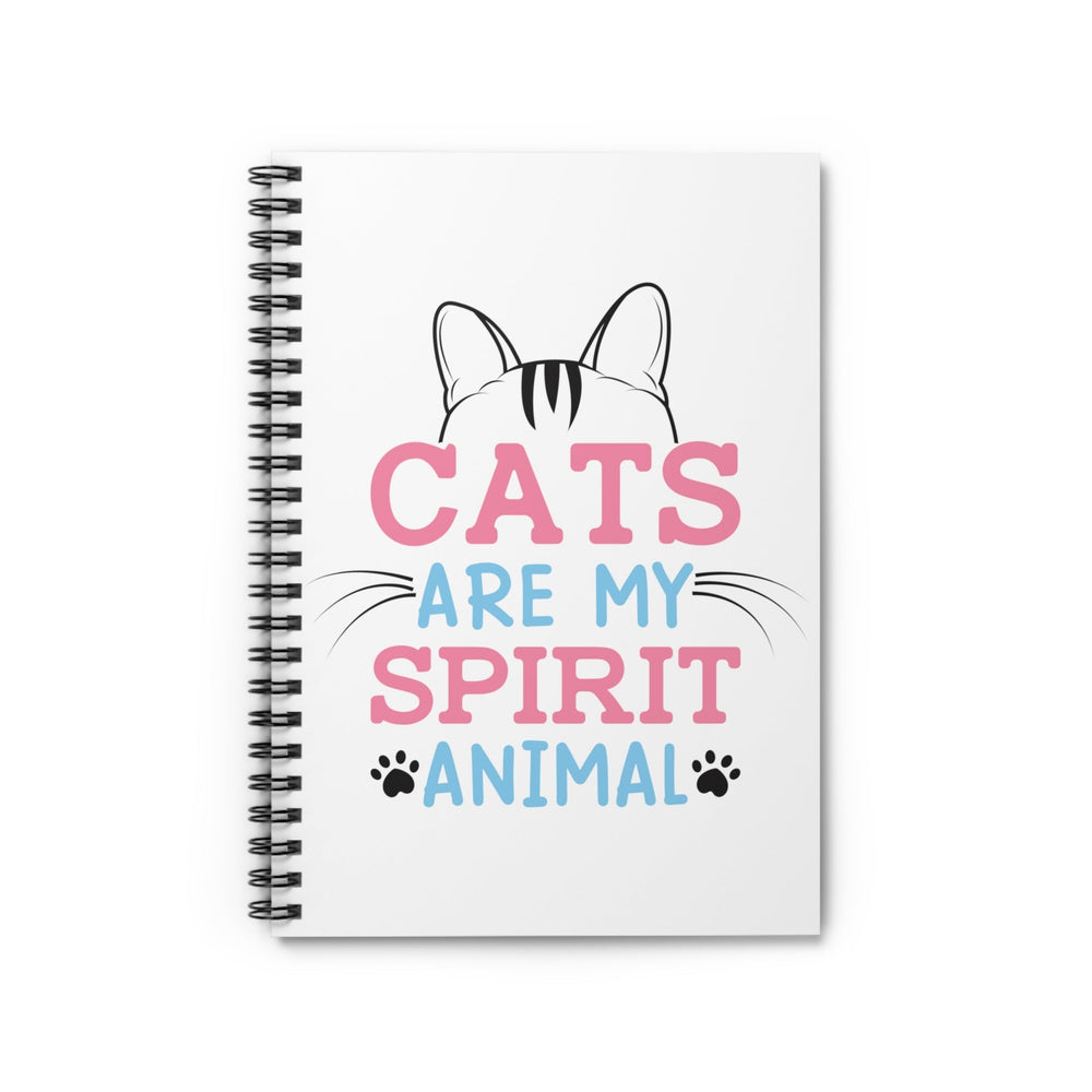 Cats Are My Spirit Animal Spiral Notebook - Happy Little Kitty