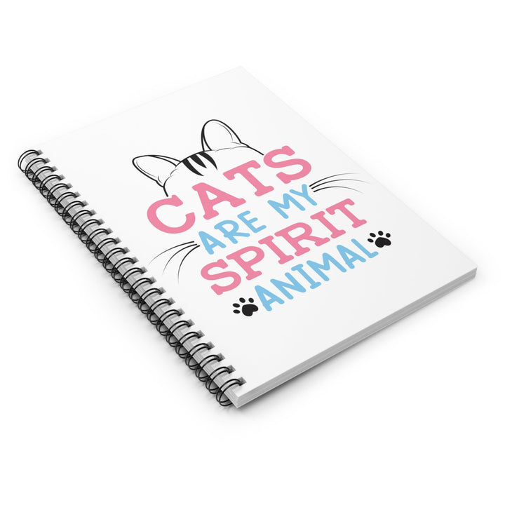 Cats Are My Spirit Animal Spiral Notebook - Happy Little Kitty