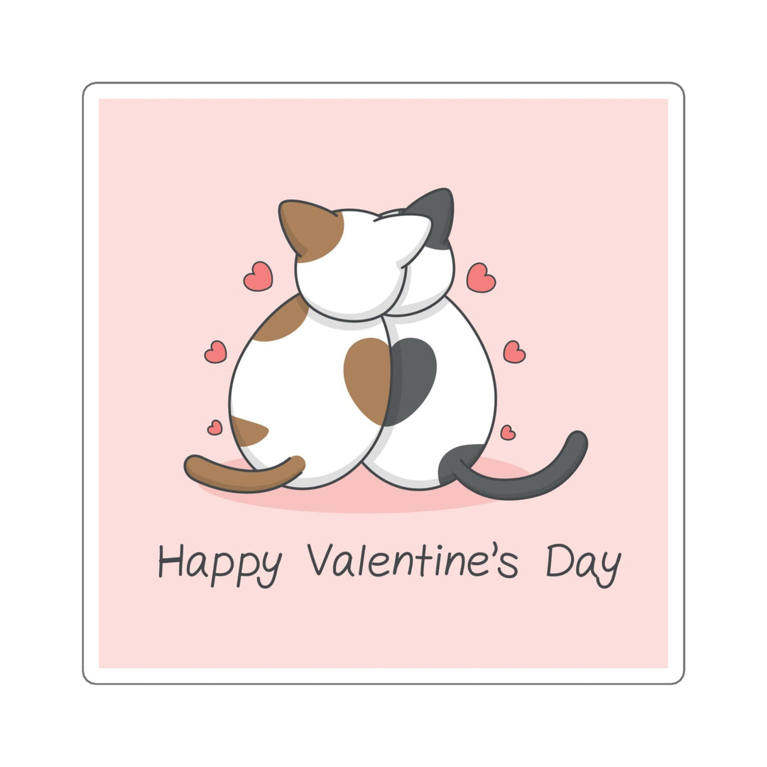 Cats in Love Square Sticker - Happy Little Kitty