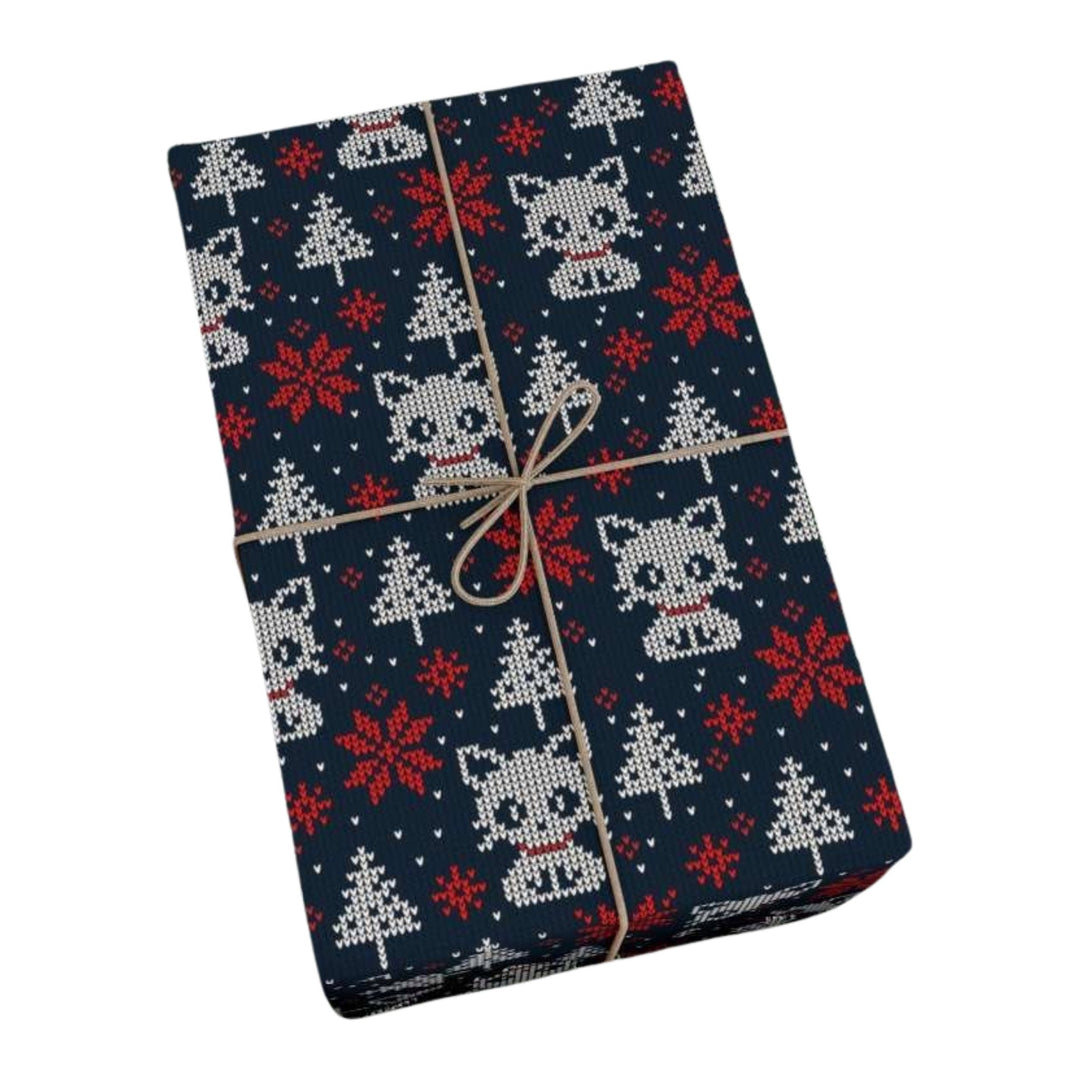 Christmas Sweater Cat Gift Wrap - Happy Little Kitty