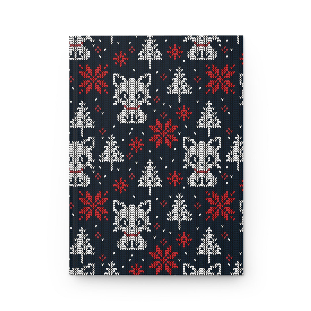 Christmas Sweater Cat Hardcover Journal - Happy Little Kitty