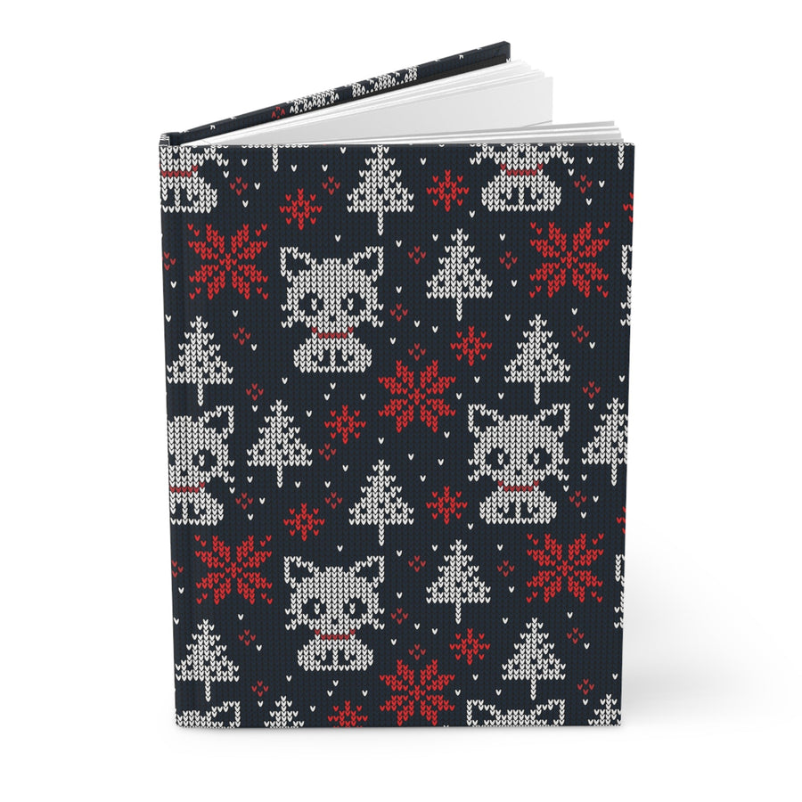 Christmas Sweater Cat Hardcover Journal - Happy Little Kitty