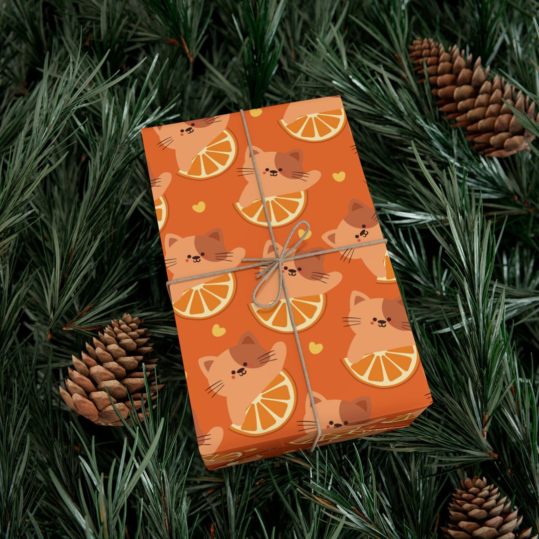 Citrus Cat Gift Wrap - Happy Little Kitty