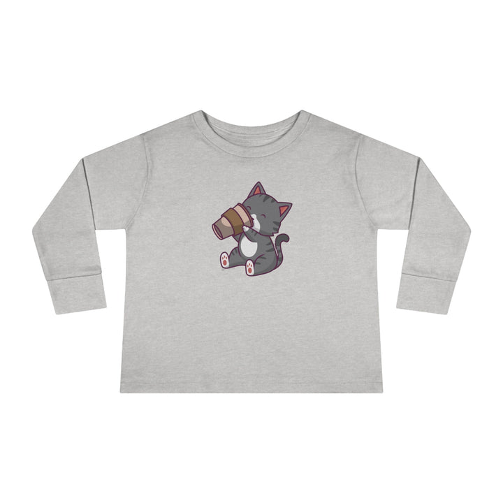 Coffee Kitty Toddler Long Sleeve Tee - Happy Little Kitty