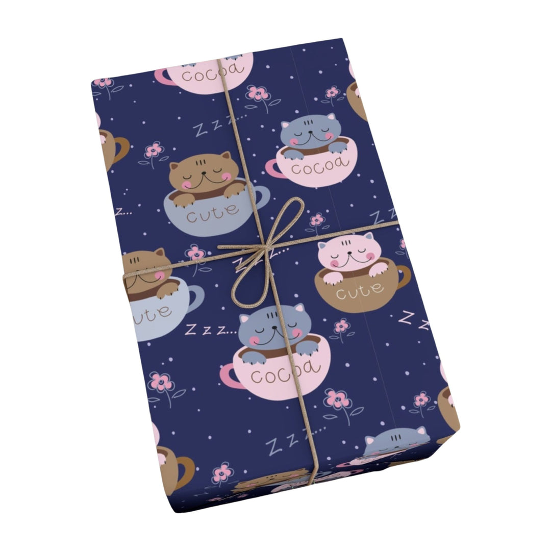 Coffee Lover Cat Gift Wrap - Happy Little Kitty