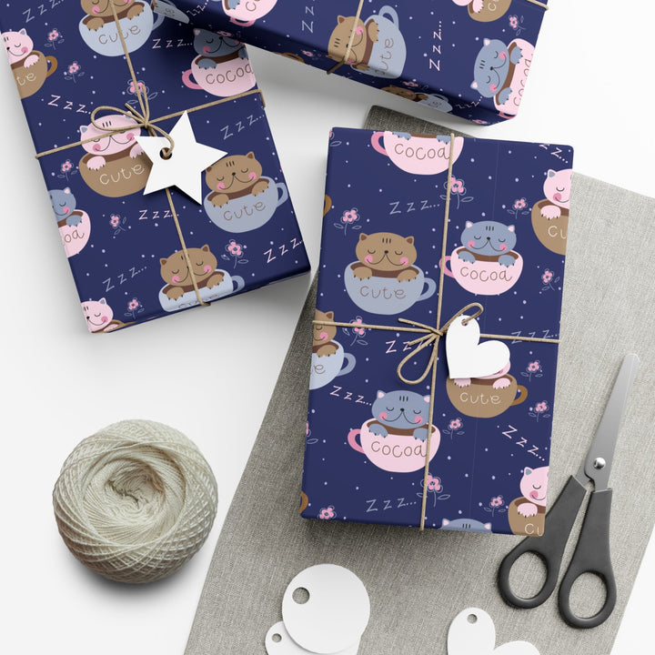 Coffee Lover Cat Gift Wrap - Happy Little Kitty