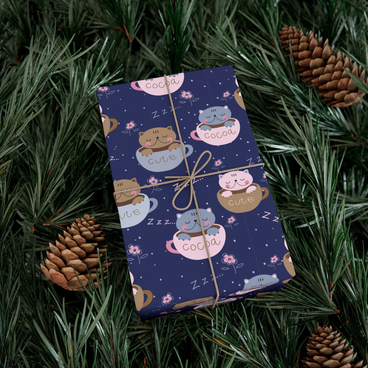 Coffee Lover Cat Gift Wrap - Happy Little Kitty