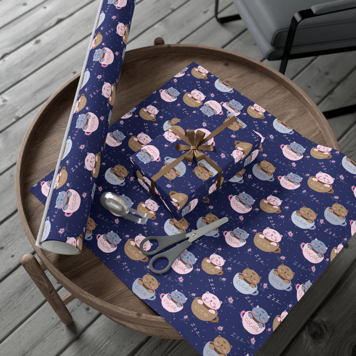 Coffee Lover Cat Gift Wrap - Happy Little Kitty