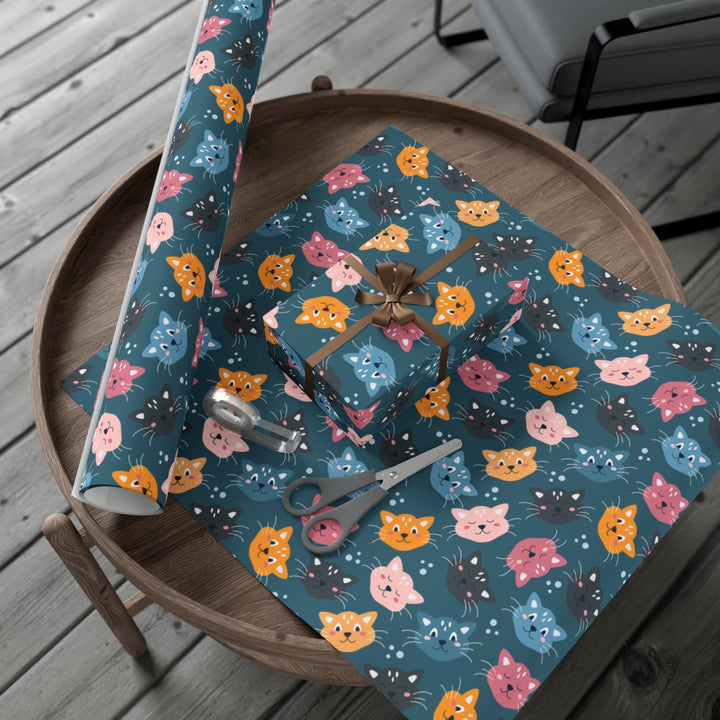 Colorful Cat Gift Wrap - Happy Little Kitty