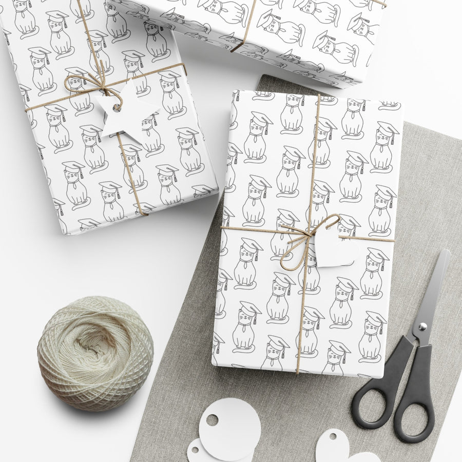 Commencement Cat Gift Wrap - Happy Little Kitty