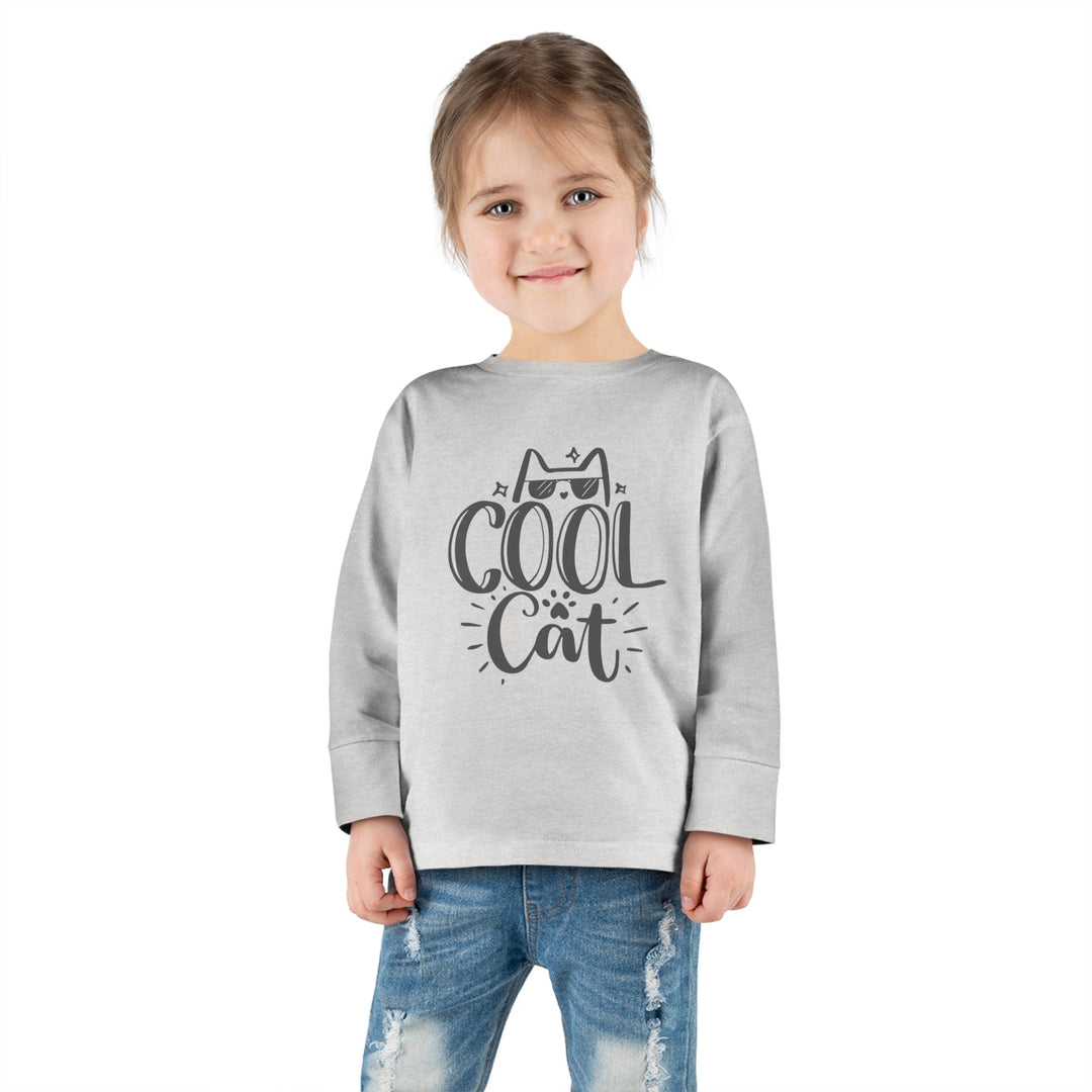 Cool Cat Toddler Long Sleeve Tee - Happy Little Kitty