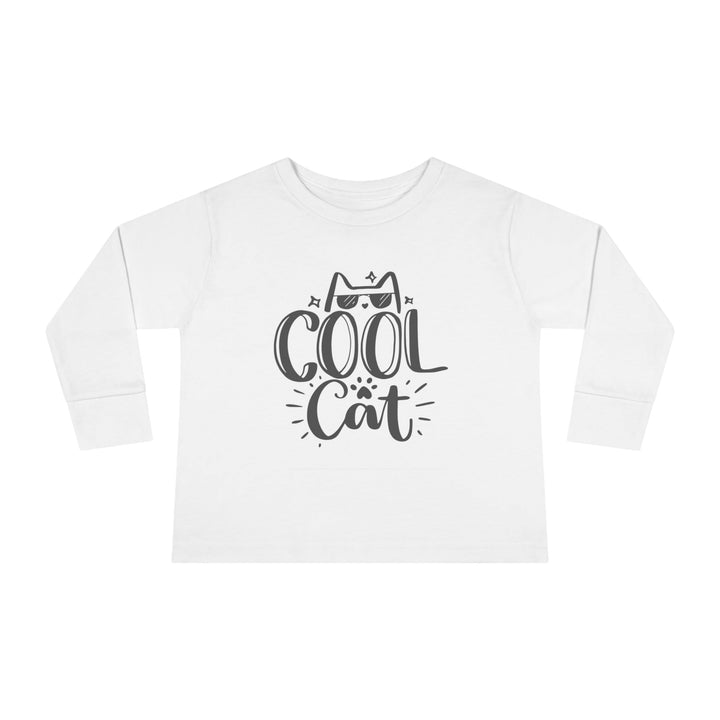 Cool Cat Toddler Long Sleeve Tee - Happy Little Kitty