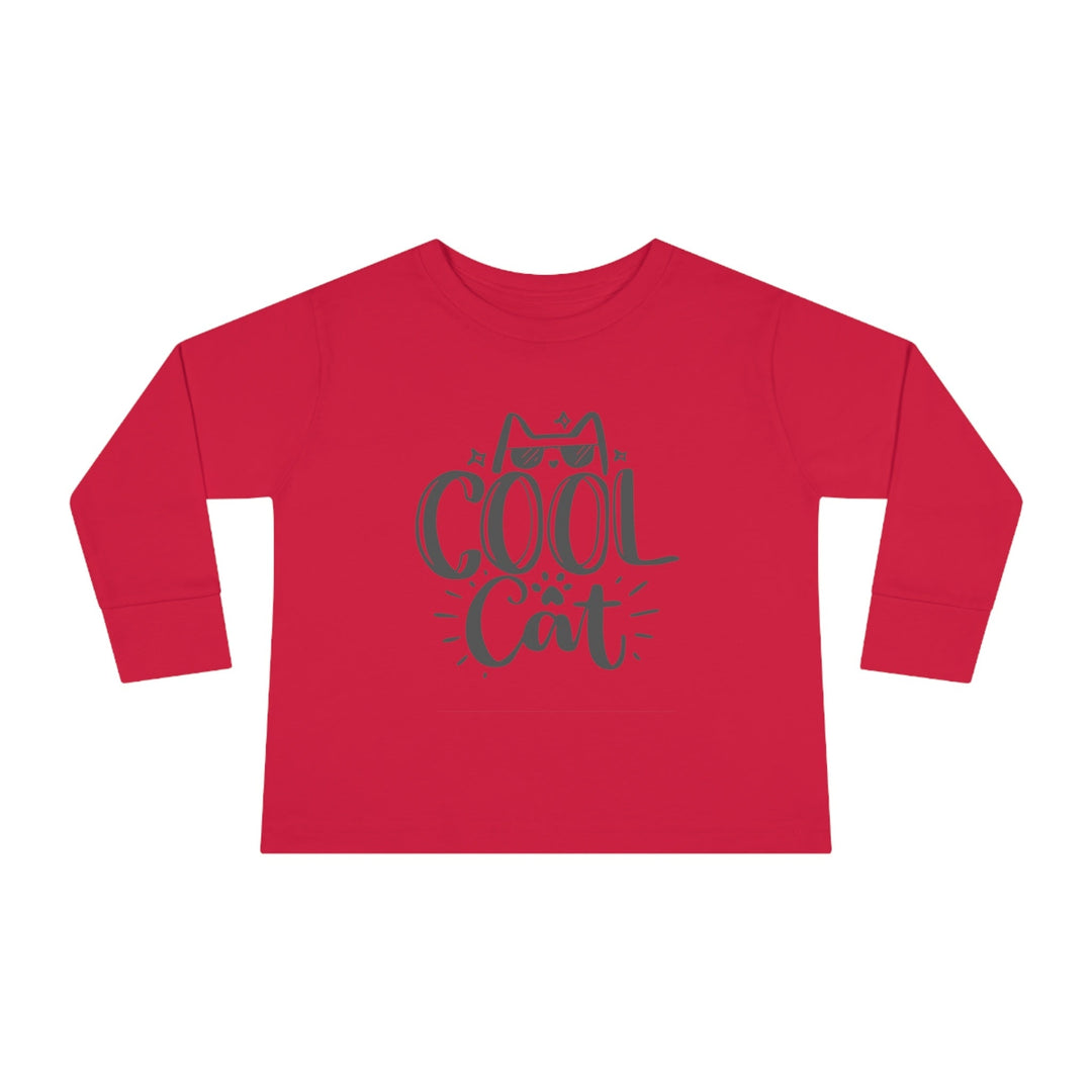 Cool Cat Toddler Long Sleeve Tee - Happy Little Kitty