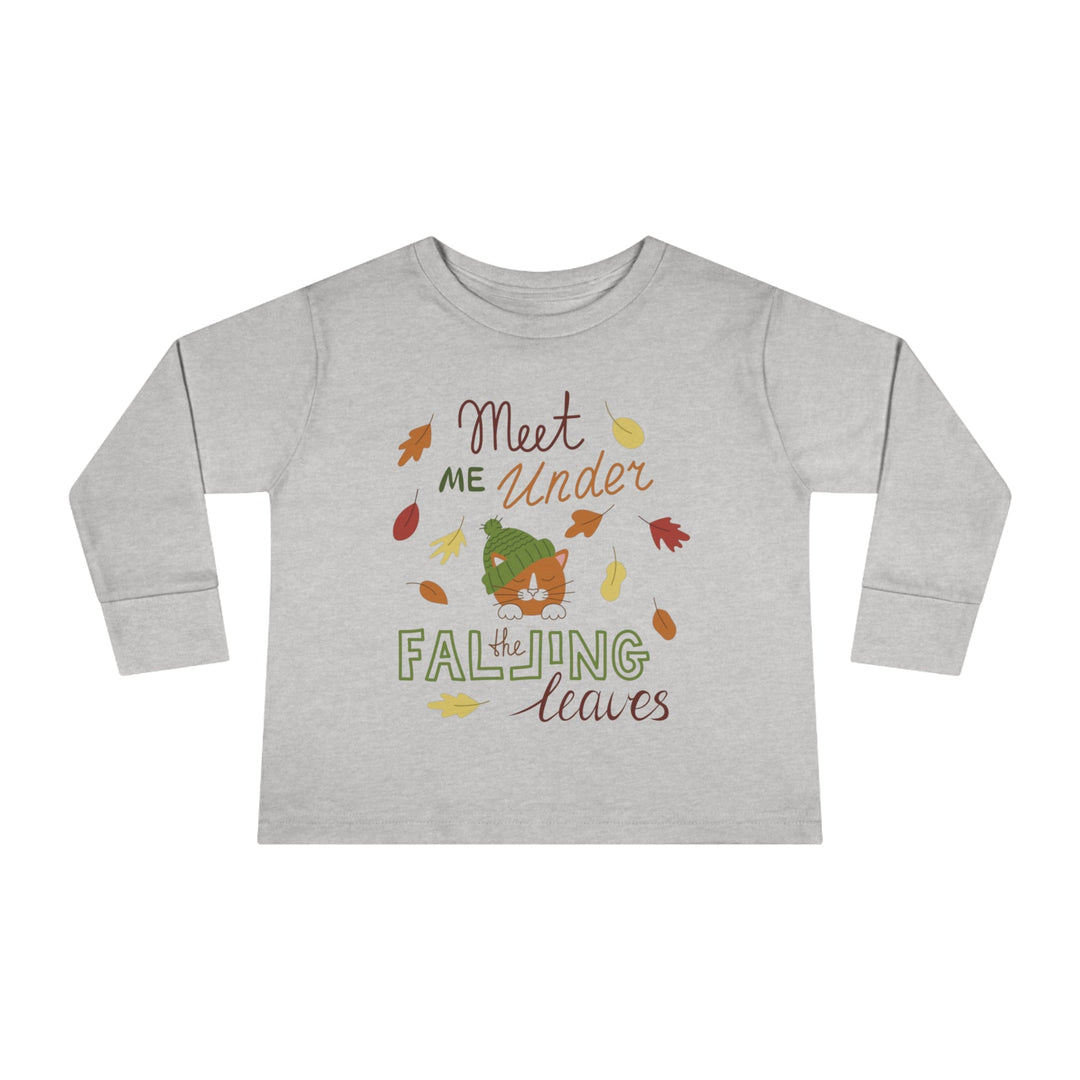Falling Leaves Kitty Toddler Long Sleeve Tee - Happy Little Kitty