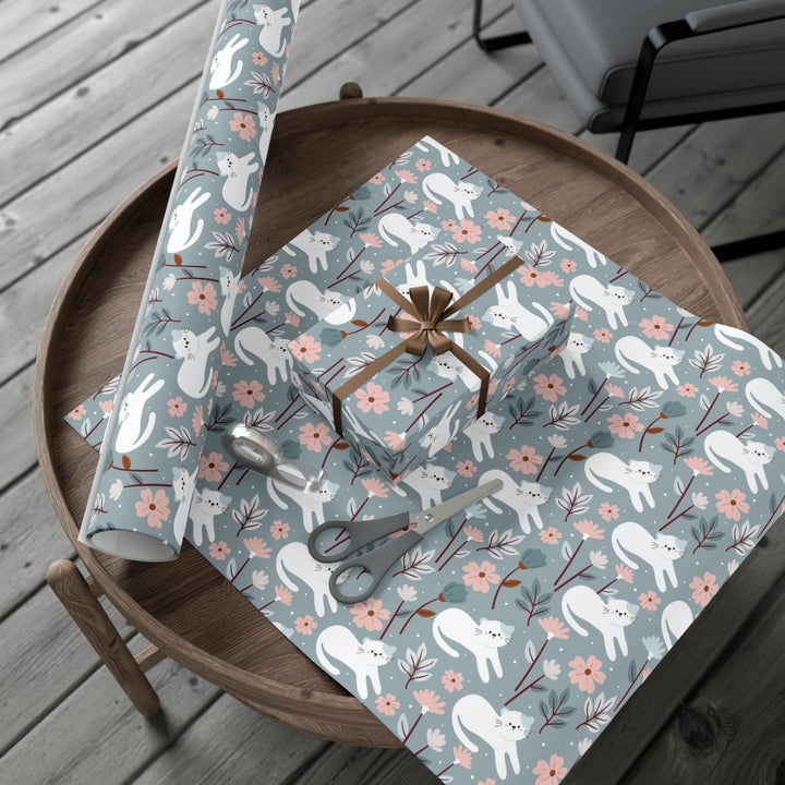 Field of Flowers Cat Gift Wrap - Happy Little Kitty