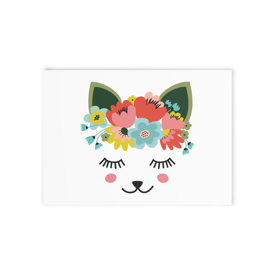 Floral Kitty Greeting Card - Happy Little Kitty