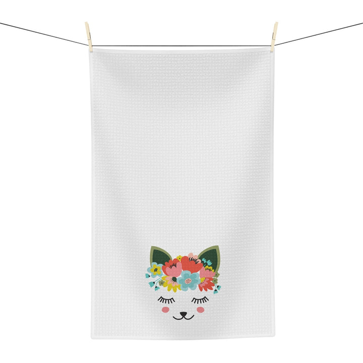 Floral Kitty Tea Towel - Happy Little Kitty