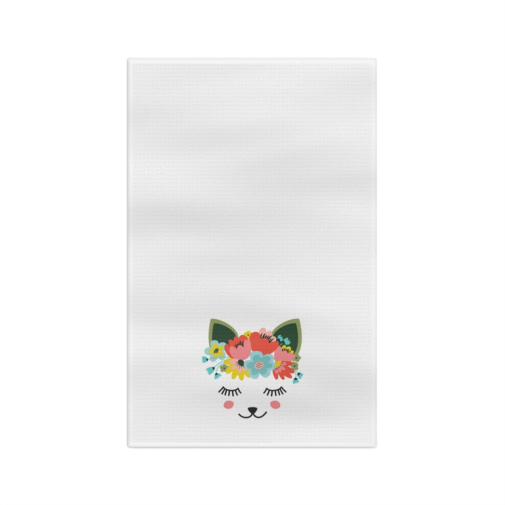 Floral Kitty Tea Towel - Happy Little Kitty