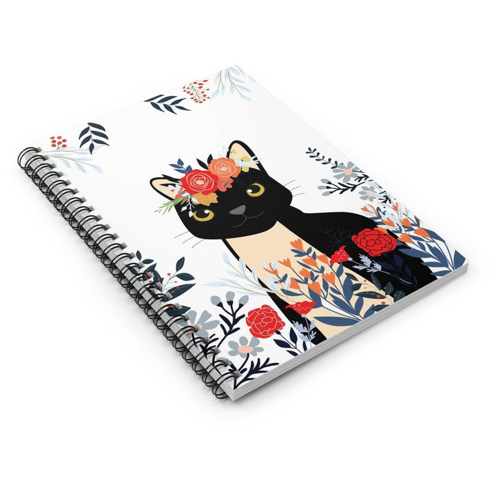 Flower Crown Cat Spiral Notebook - Happy Little Kitty