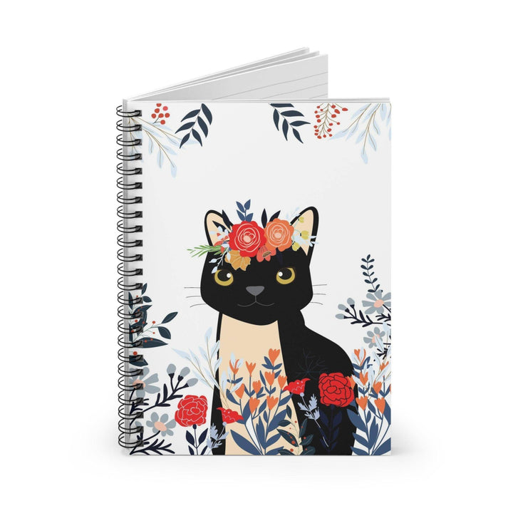 Flower Crown Cat Spiral Notebook - Happy Little Kitty