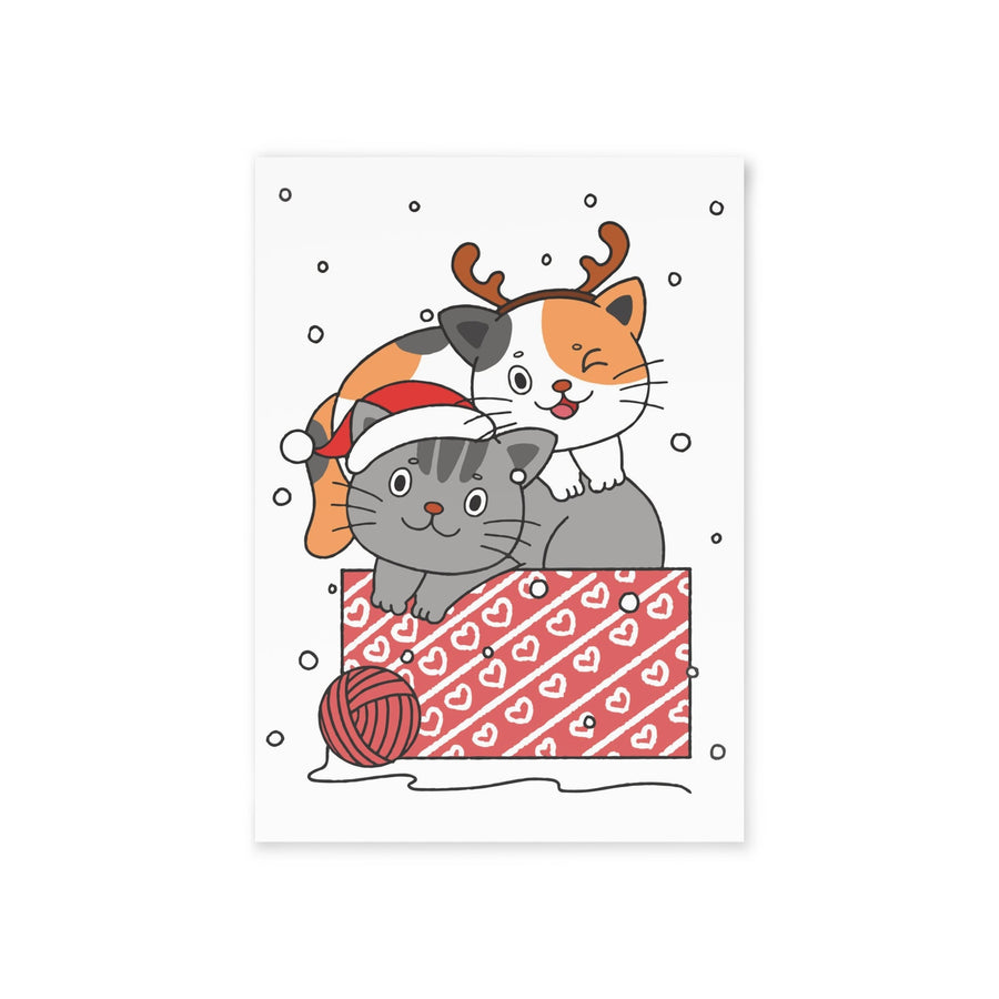 Furry Christmas Cats Greeting Card - Happy Little Kitty
