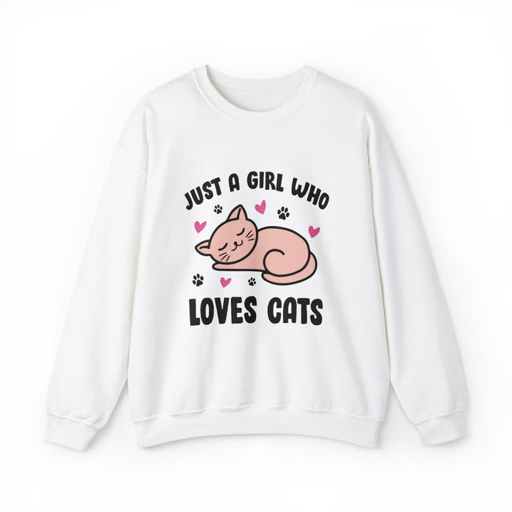 Girl Who Loves Cats Crewneck Sweatshirt - Happy Little Kitty