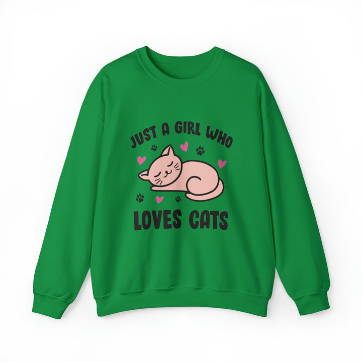 Girl Who Loves Cats Crewneck Sweatshirt - Happy Little Kitty