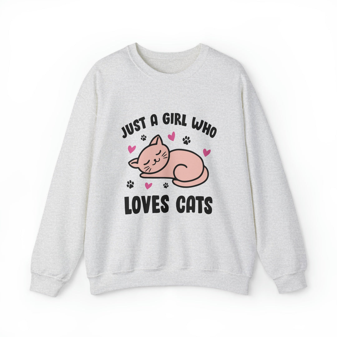 Girl Who Loves Cats Crewneck Sweatshirt - Happy Little Kitty