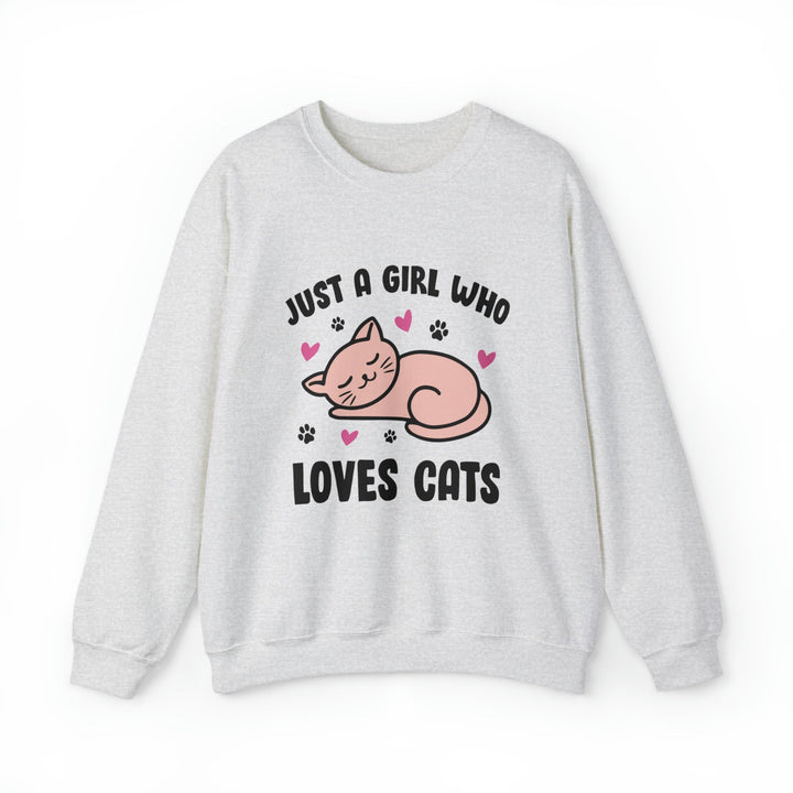 Girl Who Loves Cats Crewneck Sweatshirt - Happy Little Kitty