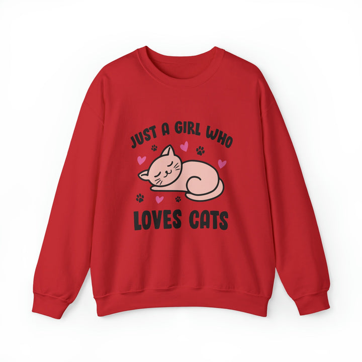 Girl Who Loves Cats Crewneck Sweatshirt - Happy Little Kitty