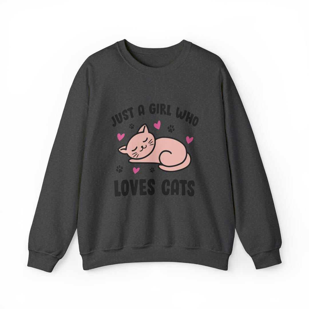 Girl Who Loves Cats Crewneck Sweatshirt - Happy Little Kitty