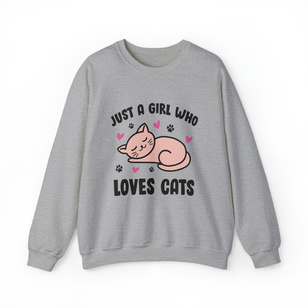 Girl Who Loves Cats Crewneck Sweatshirt - Happy Little Kitty