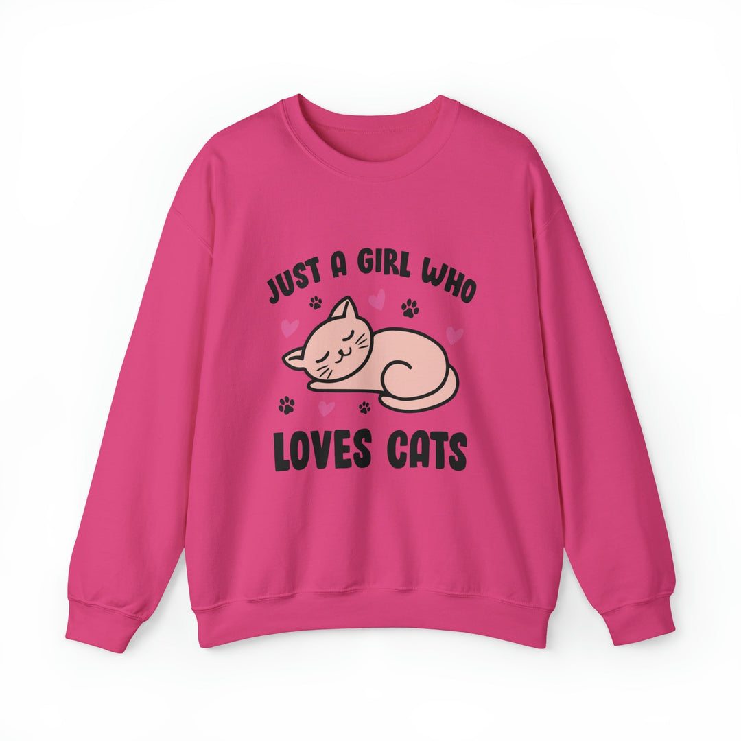 Girl Who Loves Cats Crewneck Sweatshirt - Happy Little Kitty