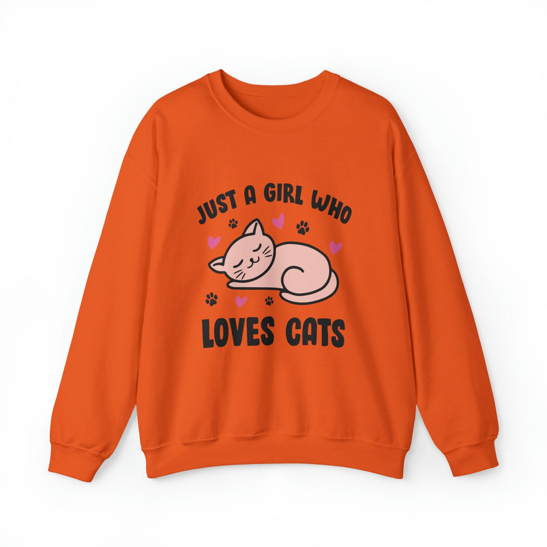 Girl Who Loves Cats Crewneck Sweatshirt - Happy Little Kitty