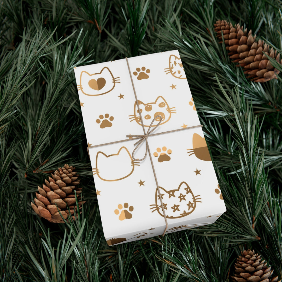 Golden Cat Gift Wrap - Happy Little Kitty