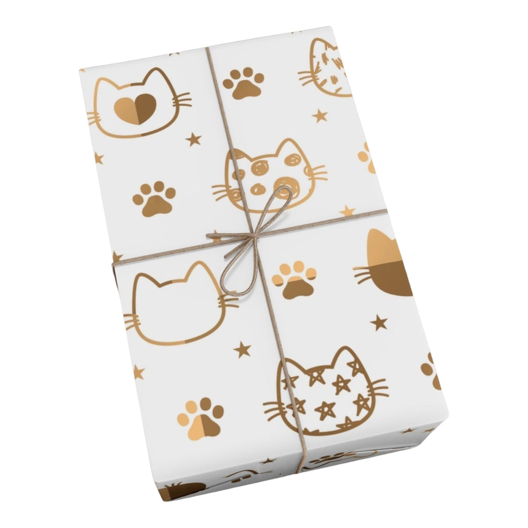 Golden Cat Gift Wrap - Happy Little Kitty