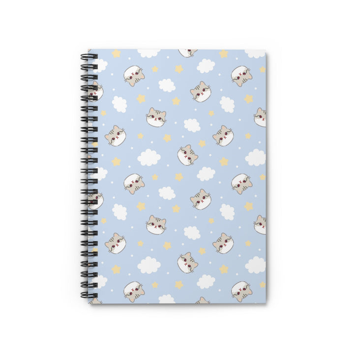 Gray Cat and Clouds Spiral Notebook - Happy Little Kitty