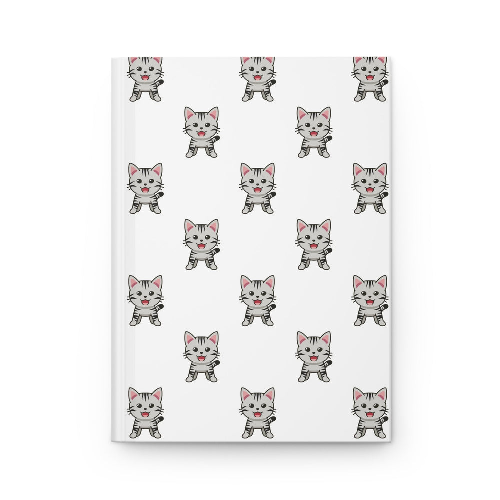 Gray Tabby Cat Hardcover Journal - Happy Little Kitty