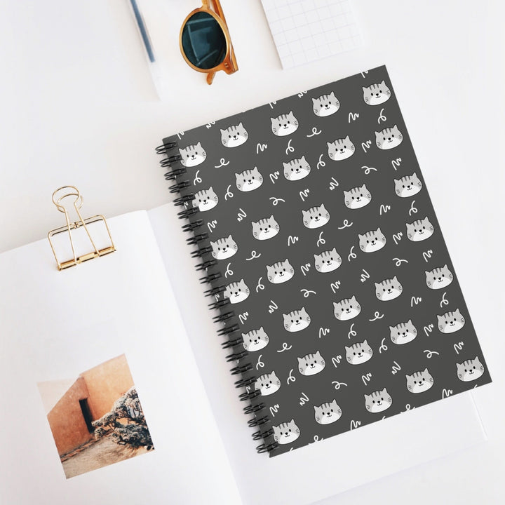 Gray Tabby Spiral Notebook - Happy Little Kitty