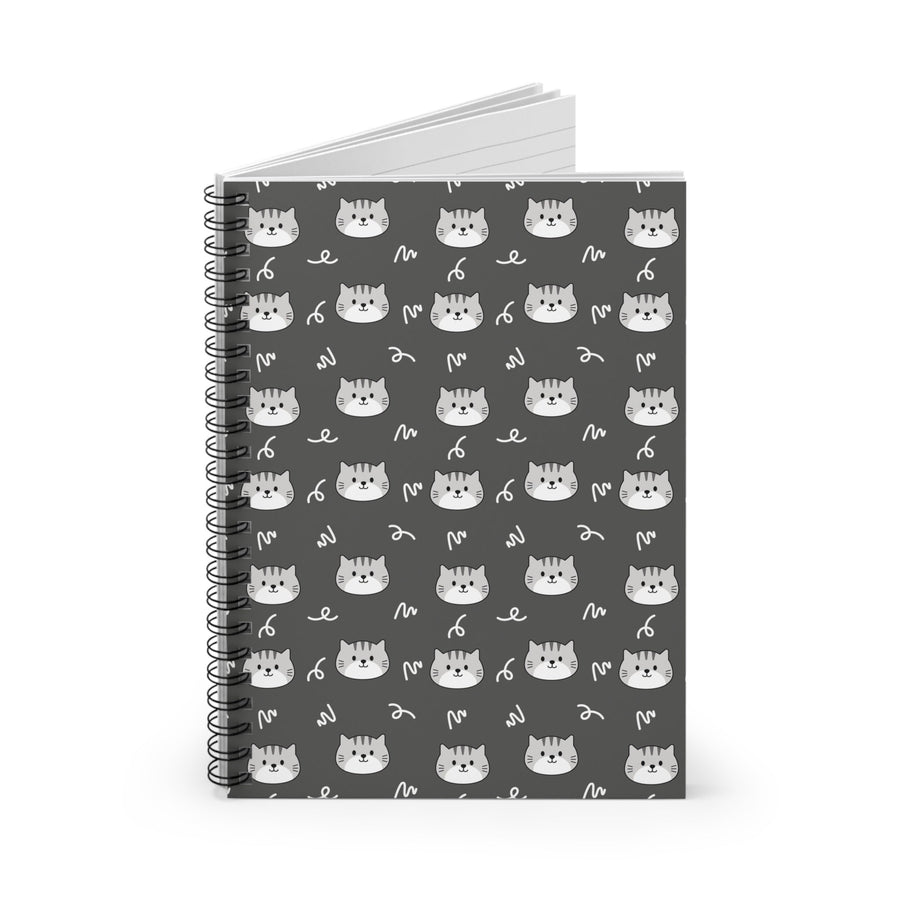 Gray Tabby Spiral Notebook - Happy Little Kitty