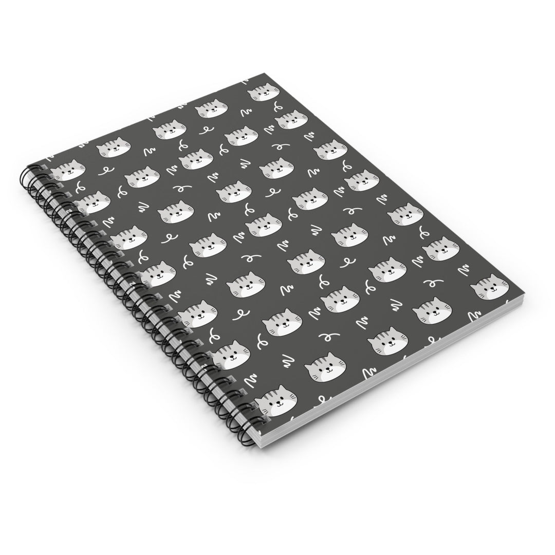 Gray Tabby Spiral Notebook - Happy Little Kitty