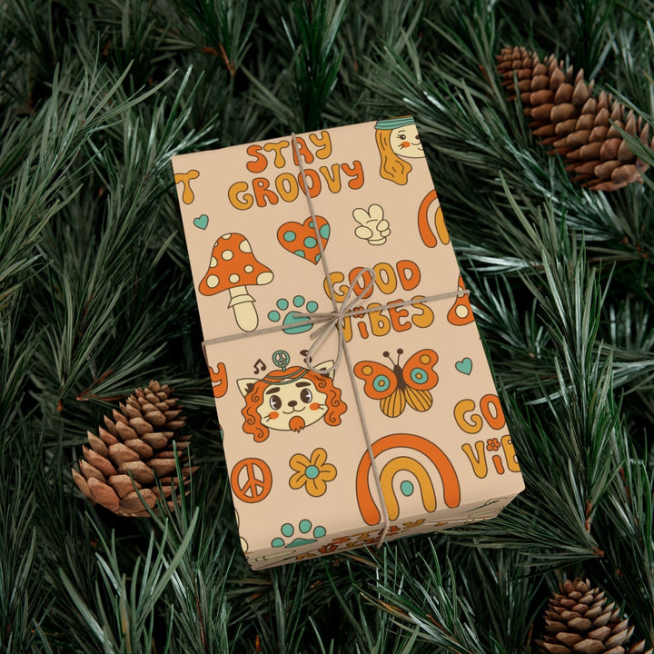 Groovy Cat Gift Wrap - Happy Little Kitty